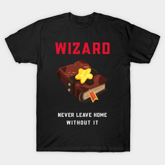 Wizard Spell Book TableTop RPG Dungeons Dragons T-Shirt by Figmenter